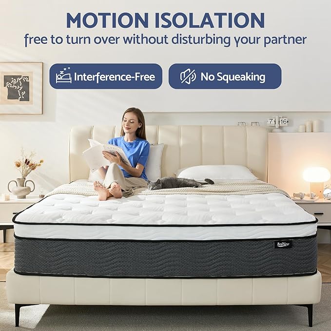 Twin Mattress, 14 Inch Twin Size Mattress in a Box, Hybrid Mattresses for Pressure Relief, Pocket Springs Mattresses, Firm