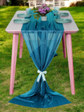 MDS Halloween Chiffon Table Runner - 25 Pack, 29 x 170 Inches, 14ft Each - Sheer Spooky Table Runners for Haunted House Parties, Trick-or-Treat Tables, Witchy Décor, Wedding & Events - Dark Teal