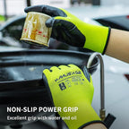 MANUSAGE Safety Work Gloves - Protective Glove for Men & Women - Ultrathin Hand Protection - For Construction, Gardening, Landscaping - Yellow - Size M - 24 Pairs