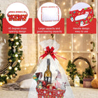 Cholemy 27 Pcs Christmas Baskets for Gifts Empty, Include Gift Baskets Empty with Handles Basket Bags and Red Pull Bows Cardboard Bags Kit for Xmas Birthday Holiday Wedding Party