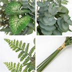 Artificial Greenery Stems Box Set, 5 Kinds Mixed Eucalyptus Leaves Silver Dollar Fern Monstera Leaf Faux Plants Bulk for DIY Bouquets Wedding Floral Arrangements Table Centerpieces Vase Decor