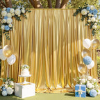 30ft x 10ft Gold Sequin Backdrop Curtain for Parties, Wrinkle Free Thick Glitter Photo Backdrop Drapes 6 Panels 5x10FT Back Drop Cloth Shiny Fabric for Wedding Birthday Photography Background
