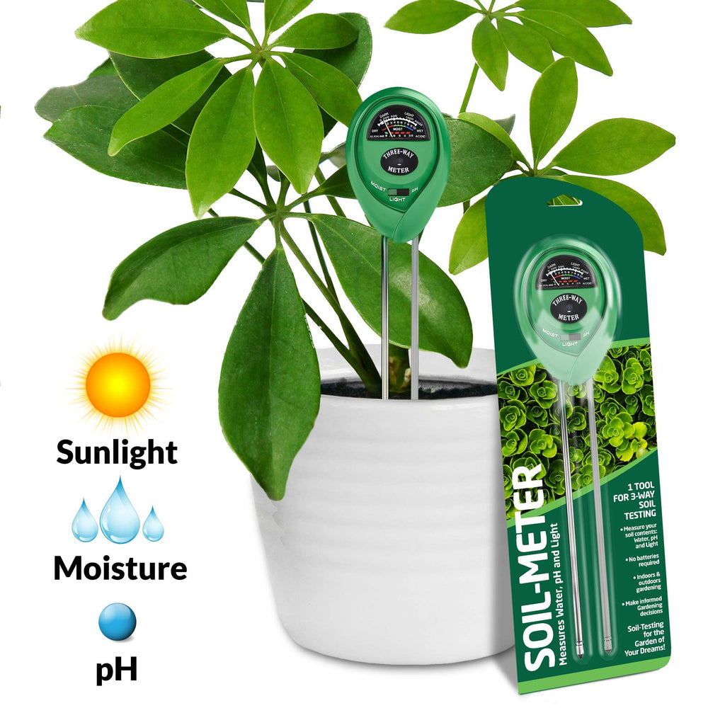 Soil Moisture Meter, Accurate Soil Moisture/PH/Light Meter Plant Soil Test Kit Indoor Outdoor Use, No Battery Needed Easy to Read Hygrometer Moisture Sensor Water Meter for Plants Lawn Farm Garden