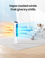 Dreo Tower Fan for Bedroom, 40" Evaporative Air Cooler, Cooling Fans That Blow Cold Air with 80° Oscillating, Removable Water Tank, 3 Modes 4-Speed, Remote Control, Quiet Floor Fan, White and Black