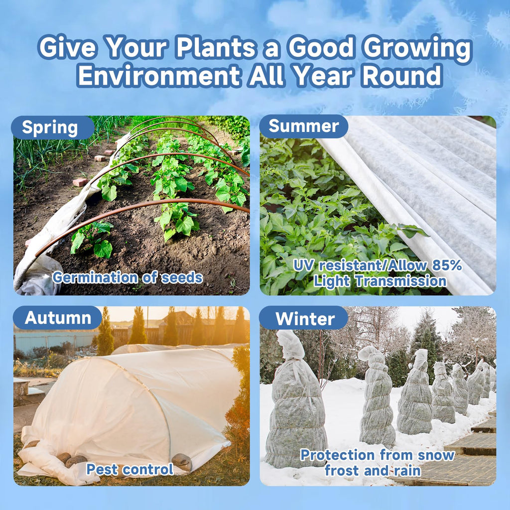 Plant Covers Freeze Protection,10 ft x 40 ft 1.1oz/yd² Thicker Floating Row Blanket Cover Fabric Plant Cloth for Winter Frost Snow and Garden Protection