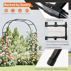 Garden Arch, 98.5’’x94.5’’ Arbor Trellis, Garden Arch Trellis for Climbing Plants Outdoor, Arbor for Flower, Climbing Vine Vegetable, Fruit and Lawn(Black)
