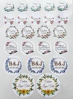 Custom Stickers for Weddings, Birthdays & Businesses - Personalized Labels with Your Logo - Waterproof, Fade and Heat Resistant - Pack of 100-1000 (Wreath W, 3.5 Inch)