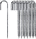 Rebar Stakes 12 Inch, Tent Stakes Heavy Duty Galvanized J Shaped 50 Pack Landscape Fabric Staples for Garden Weed Barrier Fabric Dog Fence Inflatable Camping Tents Artificial Turf