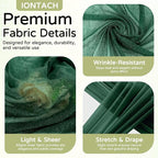 Wedding Arch Draping Fabric 29" x 19Ft Sheer Drapes for Backdrop Wedding Ceremony Reception Ceiling Decor Curtain Baby Bridal Shower Decoration (Hunter Green, 2 Panels)