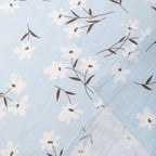 Pastoral Rectangle Tablecloth - 52 x 70 Inch - Linen Fabric Table Cloth - Washable Table Cover with Dust-Proof Wrinkle Resistant for Restaurant, Picnic, Indoor and Outdoor Dining, Floral (Light Blue)