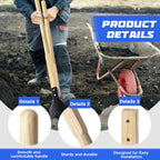 Zonon 2 Pcs Square Eye Post Hole Digger Handle Wood Post Hole Digger Replacement Handle, 48 Inches