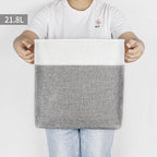 Collapsible Fabric Storage Cubes 11x11 Cube Storage Bins, 4 Pack Closet Baskets Box with Handles for Organizing, Shelf, Toys, Clothes, Home, Office, Nursery (Grey&White)