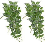 DILATATA Fake Hanging Plants Artificial Hanging Plants 26" Faux Pothos Leaves Plant for Wall Shelf Home Indoor Outdoor Decor - 2 Pack