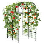 Metal Garden Arch Trellis, 7.3Ft Black for Raised Beds, Plant Support for Cucumbers & Climbing Vegetables