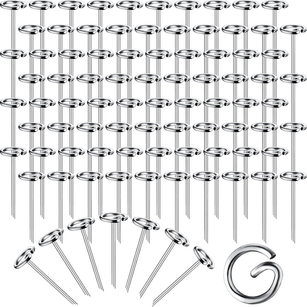 Therwen 100 Pcs Circle Top Landscape Pins Bulk Garden Landscape Staples Galvanized Heavy Duty Stakes Landscape Pins for Landscaping and Securing Lawn Fabric Weed Barrier(4 Inch)