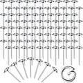 Therwen 100 Pcs Circle Top Landscape Pins Bulk Garden Landscape Staples Galvanized Heavy Duty Stakes Landscape Pins for Landscaping and Securing Lawn Fabric Weed Barrier(4 Inch)