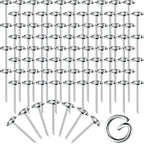 Therwen 100 Pcs Circle Top Landscape Pins Bulk Garden Landscape Staples Galvanized Heavy Duty Stakes Landscape Pins for Landscaping and Securing Lawn Fabric Weed Barrier(4 Inch)