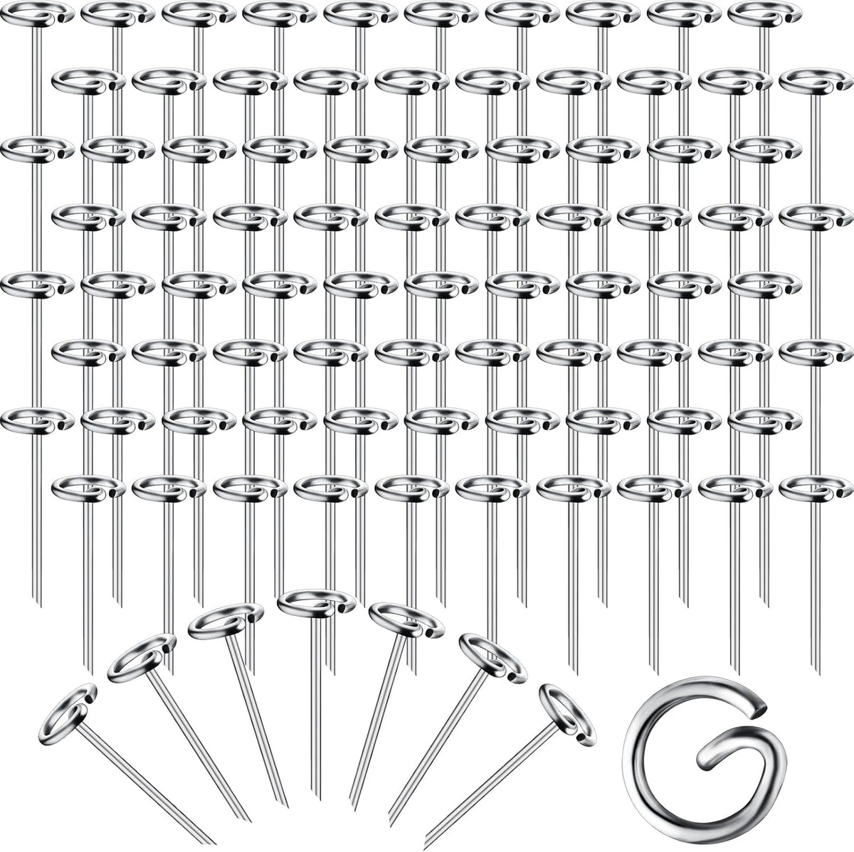 Therwen 100 Pcs Circle Top Landscape Pins Bulk Garden Landscape Staples Galvanized Heavy Duty Stakes Landscape Pins for Landscaping and Securing Lawn Fabric Weed Barrier(4 Inch)