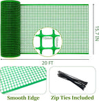 PotatoLife Plastic Wire Mesh Fence, Balcony Fence for Baby and Pets, Safety Fence, Stair Protector, Poultry, Garden, Tree Support, Durable Material, Free Zip Ties (Green, 15.7'' x 20')