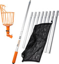 21ft Reaching Fruit Picker with Lightweight Rigid Pole – Patented Compact Foldable Design with Twist on Head – 2 in 1 Combo Pack – MESH Carrying Bag Included