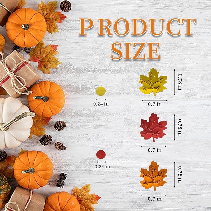 1500 Pcs Autumn Fall Table Confetti, Maple Leaf Decor Harvest Thanksgiving Table Scatters Glitter Party Decorations