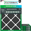 Filterbuy 22x24x1 Air Filter MERV 10 Odor & Allergy Defense with Activated Carbon (4-Pack), Electrostatic Pleated HVAC AC Furnace Filters Replacement, Made in USA (Actual Size: 21.50 x 23.50 x 0.75)