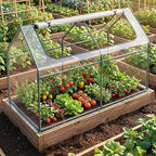 S AFSTAR 3-in-1 Raised Garden Bed with Greenhouse Cover, 6FT x 3FT x 4FT Galvanized Bottomless Planter Box Kit with Dual Roll-Up Screen Windows, Outdoor Mini Greenhouse for Vegetables (Black & Clear)
