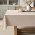 MIULEE Natural Linen Tablecloth 52x70 Inch Rectangle Table Cloth Waterproof,Stain Resistant & Wrinkle Resistant for Dining Party Wedding