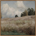 InSimSea Square Framed Canvas Wall Art, Vintage Prints Farmhouse Scenery Vast Field Grassland Wall Art Decor, Classical Nature Paintings Home Decor for Living Room Bedroom Office 16"x16"