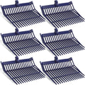 Lasnten 6 Pcs Manure Fork Replacement Head, 18 Tines Pitchfork Head with Screws and Nuts, Horse Manure Rake for Picking up Grass and Hay (Navy)