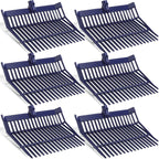 Lasnten 6 Pcs Manure Fork Replacement Head, 18 Tines Pitchfork Head with Screws and Nuts, Horse Manure Rake for Picking up Grass and Hay (Navy)