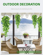 2 Pack Artificial Hanging Ivy Plants (3.6ft) - Fake Vine Greenery for Indoor/Outdoor Decor, Wedding & Photography - No Basket Included