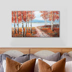 YDYSUNE Landscape Nature Wall Art - Forest Artwork for Walls - Scenery Canvas Wall Art - Orange Painting for Living Room - Farmhouse Decor - Wall Pictures for Bedroom 20×40IN