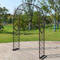 Heavy Duty Garden Arch Trellis, Wide Outdoor Metal Arbor Trellis Arch for Climbing Plants, Sturdy Garden Arbors for Wedding, Ceremony, Party, Lawn Décor Brown 86.6''*15.7''*90.6''
