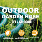 Garden Hose Leakproof for Gardener: 1/2” PVC Water Hoses with GHT Fittings - 2 FT No Kink and Flexible for Outdoor