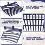 Lasnten 6 Pcs Manure Fork Replacement Head, 18 Tines Pitchfork Head with Screws and Nuts, Horse Manure Rake for Picking up Grass and Hay (Navy)