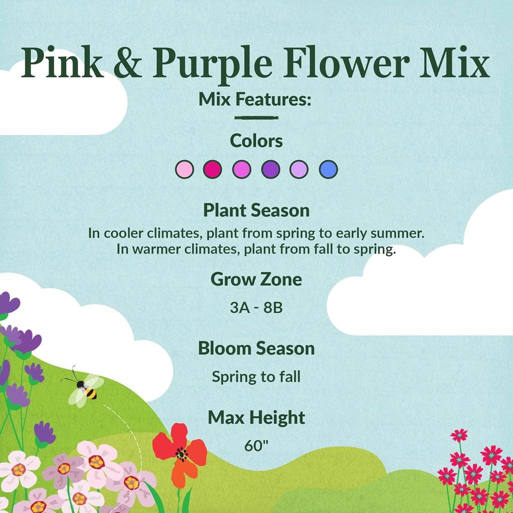 Ferry-Morse Pink and Purple Mix Bulk Flower Seeds, 1lb