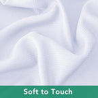 Biscaynebay Textured Fabric Round Tablecloths 90", White Water Resistant Table Cloths Circle Folding Table Covers Linen for Dining, Kitchen, Wedding and Parties etc.