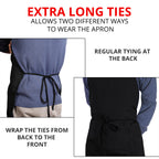 Utopia Kitchen Bib Aprons 2 Pack Adjustable With 2 Pockets Black