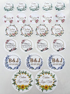 Custom Stickers for Weddings, Birthdays & Businesses - Personalized Labels with Your Logo - Waterproof, Fade and Heat Resistant - Pack of 100-1000 (Wreath O, 3 Inch)
