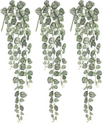 Briful 3 Pack Fake Hanging Plant 39.3" Faux Hanging String of Hearts Plant Faux Trailing Vine with Heart-Shaped Leaves Lush Cascading Artificial Greenery for Home Wall Indoor Outdoor Porch Decor