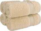 Cotton Paradise 100% Cotton Turkish Washcloth Set for Bathroom, 4 Piece Soft Absorbent Small Hand Face Towels Wash Rags, Beige