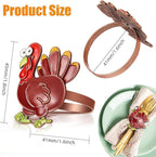 Halatool Thanksgiving Colorful Turkey Napkin Rings Set of 6, Funny Metal Festival Napkin Holders for Thanksgiving Weddings Holidays Gathering Dinner Party Decorations