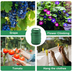 Decoroca Soft Plant Ties for Support - 65.6' Reusable Waterproof Plant Wire, 3.5mm Garden Twist, for Indoor & Outdoor Plants and Home Organizing（1pc/Green）