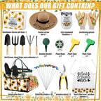 Lasnten 16 Pcs Mothers Day Garden Gift for Grandma Women Garden Tools Sunflower Birthday Gardening Supplies from Grandson Gloves Apron Insulation Cup Fork Trowel Tote Bags for Plant Lover Present