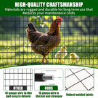 36 in x 25 ft Welded Wire Mesh Fence, 2 in × 3 in 15GA Black PVC Coated Garden Fencing Roll, Dog Barrier for Vegetable Yard, Poultry Netting,Heavy-Duty Border Fencing