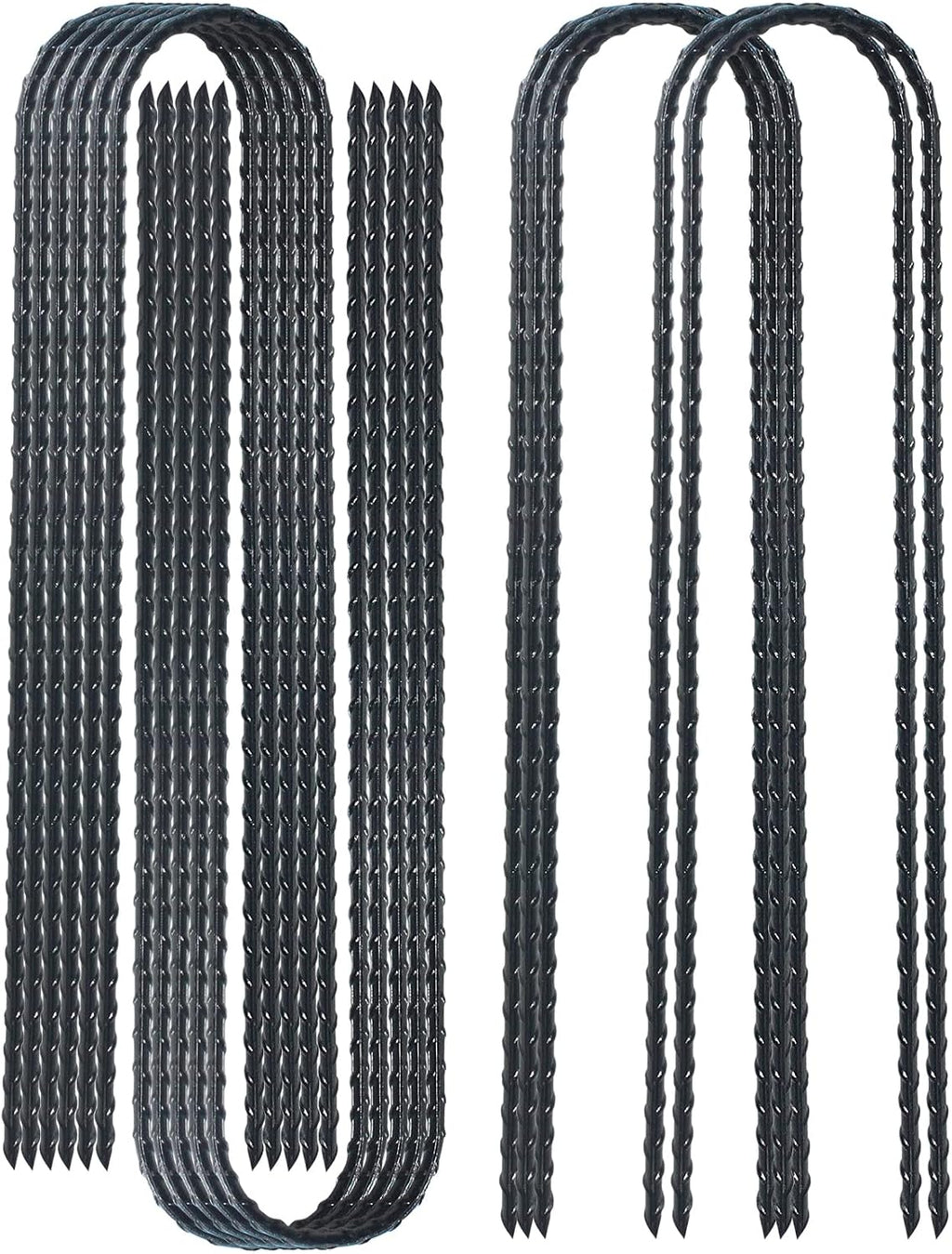 DTANX 12 Pack 12 Inch Rebar Stakes Heavy Duty Trampoline Anchors, Garden Stakes Tent Stakes Steel Ground Anchors, Black
