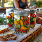ComSaf Wide Mouth Mason Jars 16oz - 8 Pack, Pint Mason Jars with Lids and Seal Bands, Glass Canning Jars for Pickling, Jam, Jelly, Honey, Salad, Desert, Shower Wedding Favors, DIY Candles Decor