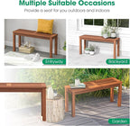 Tangkula Patio Wood Bench, 2-Person Solid Wood Bench with Slatted Seat, 39.5" Long Loveseat with Stable Wood Frame, Indoor Outdoor Dining Bench for Backyard, Poolside, Entryway (1)
