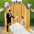 10ft x 10ft Khaki Backdrop Curtains for Parties, Fabric Satin Background Curtain with Rod Pockets for Weddings, Birthday, Baby Shower, Photography, Graduation Party Backdrop Drapes, 2 Panels